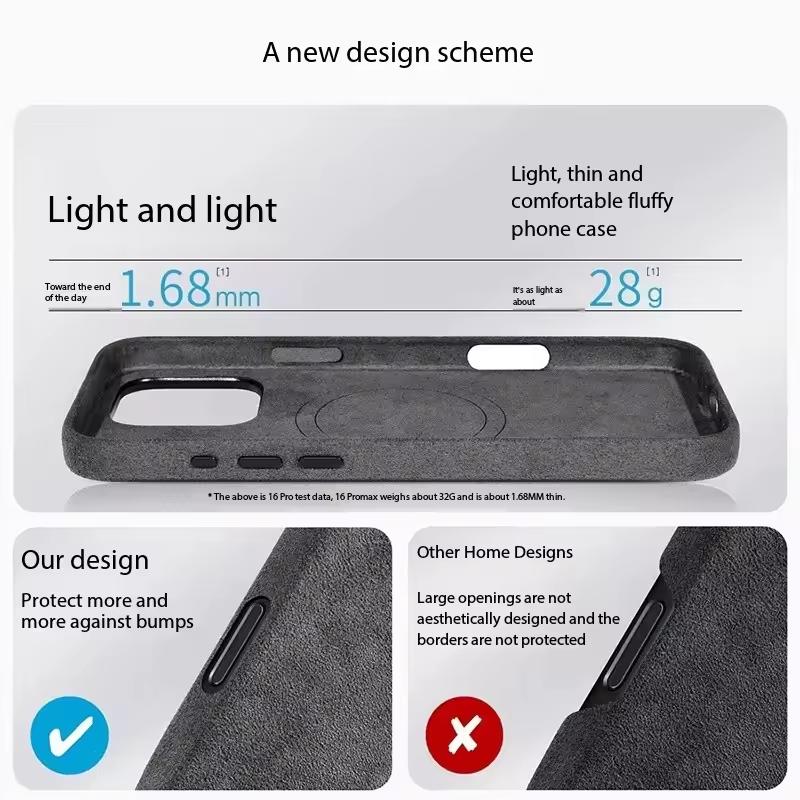Premium Leather Magnetic Phone Case for IPhone 17 16 15 14 13 Pro Max Luxury Suede Supercar Artificial Leather Shock Proof Cover