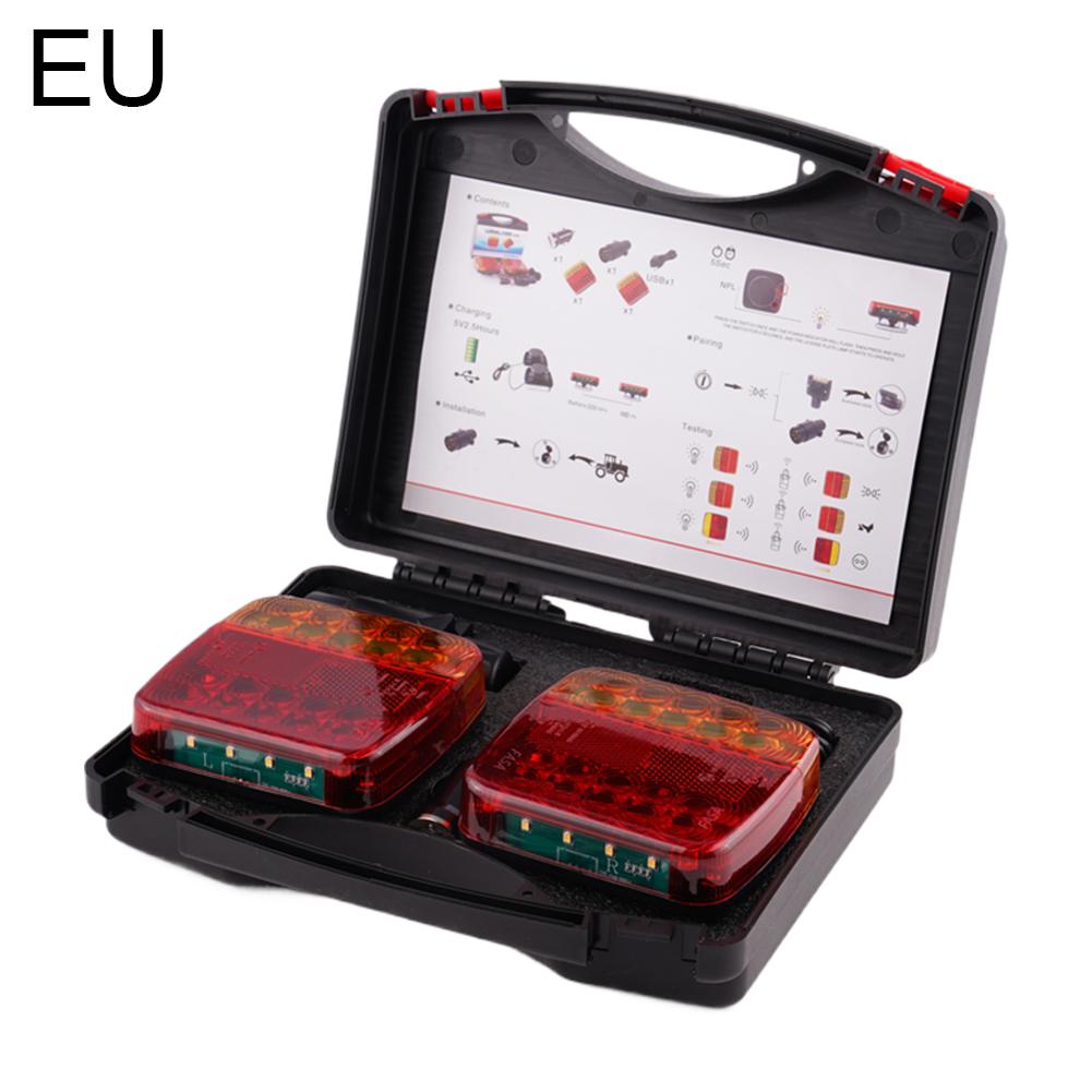 Rechargeable Wireless Trailer Lights Waterproof Rear Signal Warning Brake Lamp Magnetic Tail Light with Reflective Lens For RV