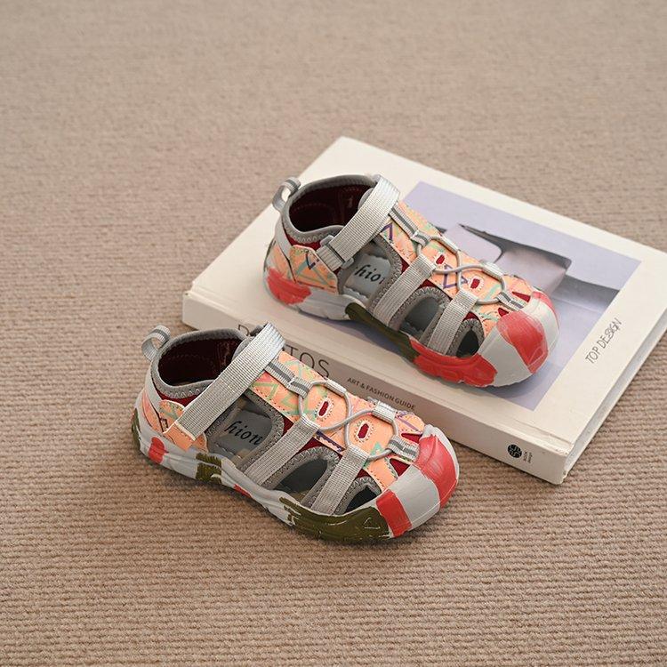 

Boys shoes 2025 summer new children s creek shoes can be wet water ugly cute beach shoes baby bag head sandals tide 30 разноцветный