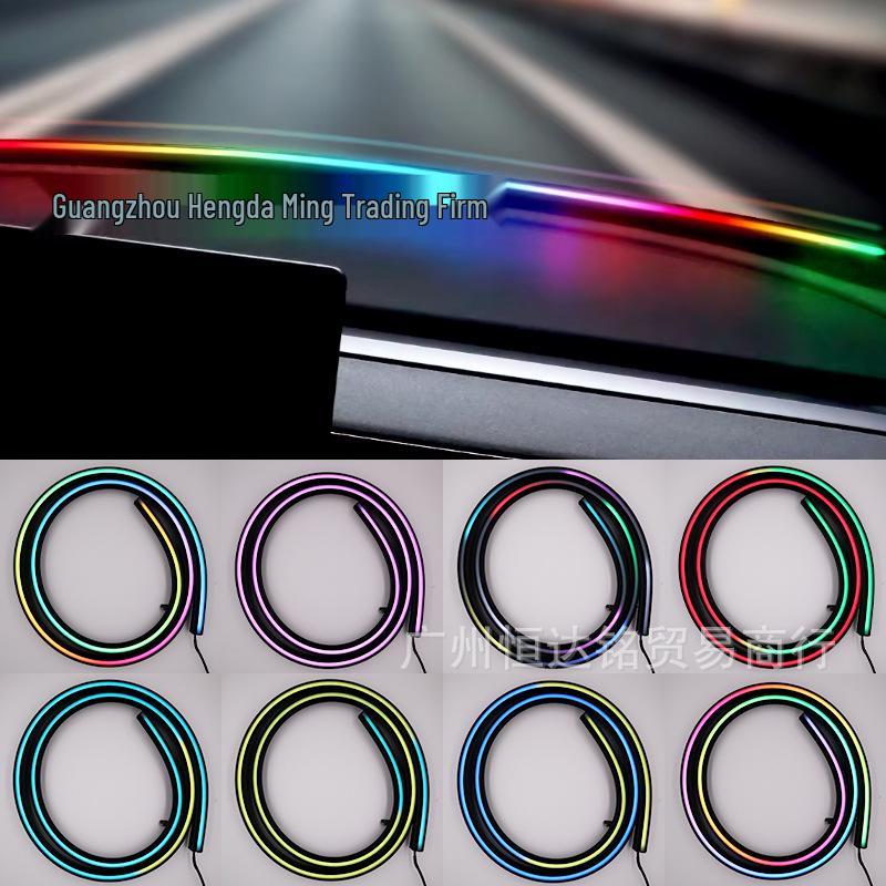USB-Powered LED Ambient Light for Car Dashboard & Windshield - Color Flow Feature