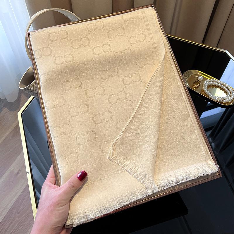 Summer Seaside Vacation Women's Scarf Shawl Decoration Fashionable Letters Cotton Sunscreen Women