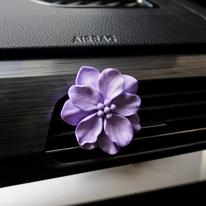 Retro Flower Car Air Outlet Aromatherapy Fancy Niche Style Camellia Car Vent Fragrant Stone Aroma Diffuser