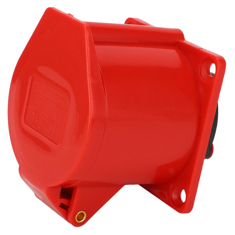 4 Pin 32A Industrial Power Connector 380‑415V 3Phase Industrial Plug IP44 Waterproof 3P+E Plug Coupler Power Distribution