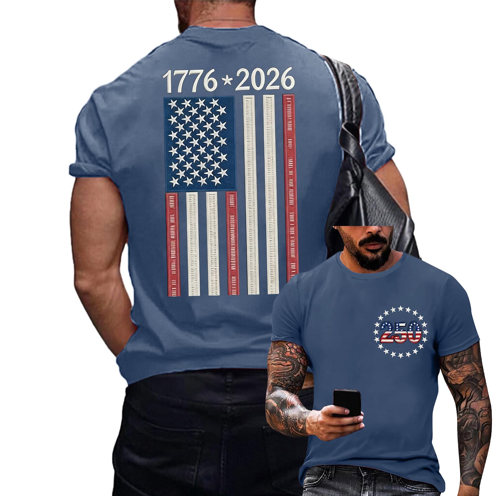 

Men s Fashion Relaxed-Fit Casual Flag Print T-Shirt Casual Short-Sleeved Top L