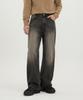 Akeusi *Fleece-Lined* Warm Balloon Fit Wide Denim Pants Unisex (Black Denim)
