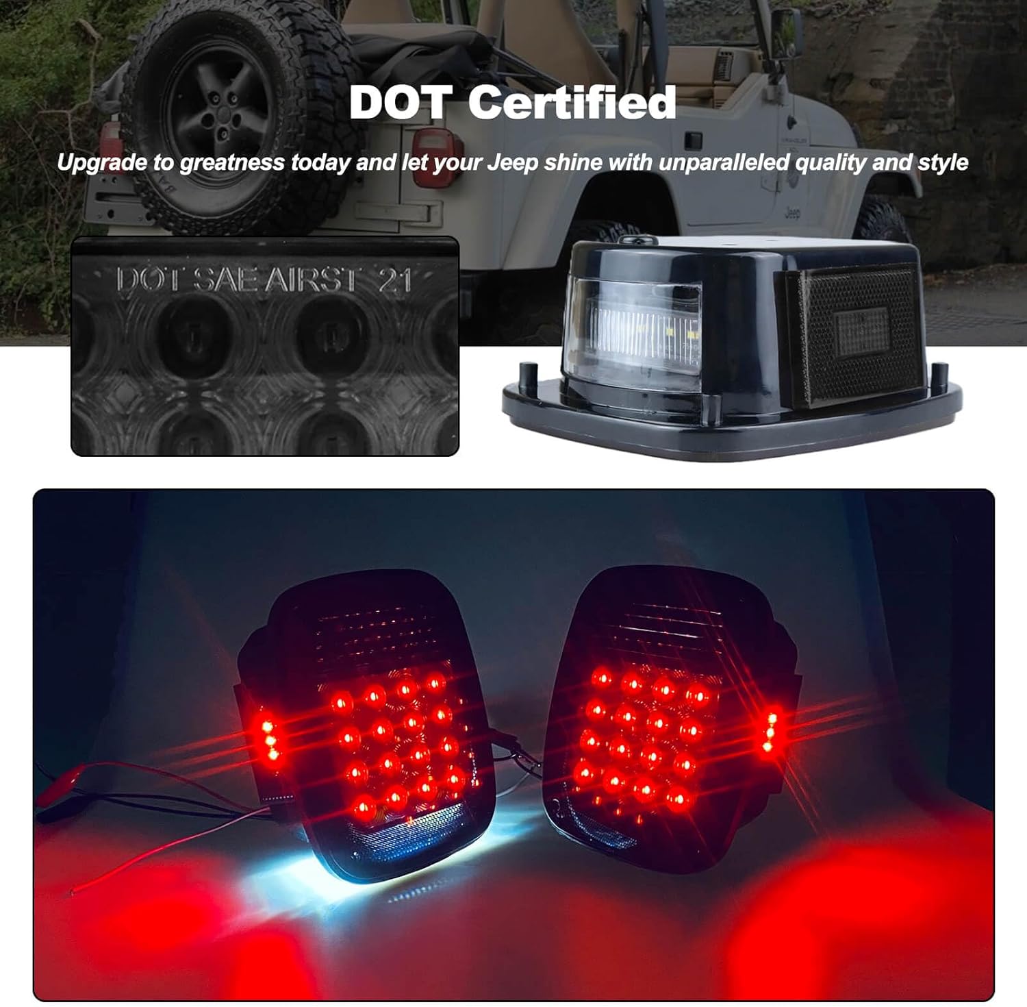 

Квадратные задние фонари с дымчатым стеклом для Wrangler TJ YJ CJ5 CJ7 1979-2006 годов выпуска, сертифицированы DOT, 2 шт. United States