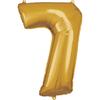 Aluminum Balloon - Number 7 - Gold - 58x88 Cm - Helium Compatible