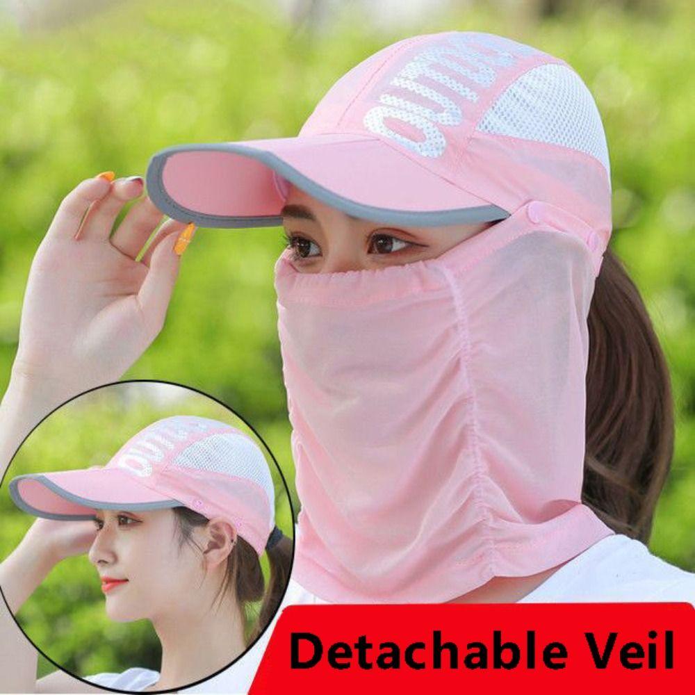Neck Cover Sun Protection Hat Quick-dry Hat Face Cover Cap Breathable Wide Brim Baseball Cap Women