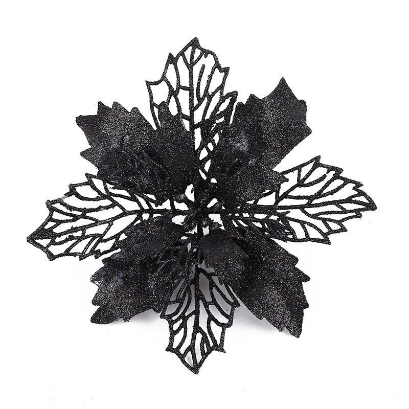 Gold Glitter Artificial Christmas Flower Decoration