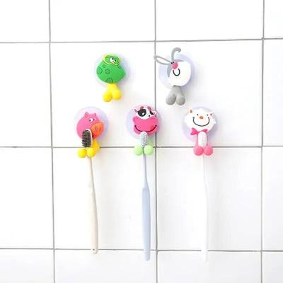 Random Color Animal Shape Creative Cute Cartoon Animal Sucker Toothpaste Holder Suction Hooks Convenient Toothbrush Holder