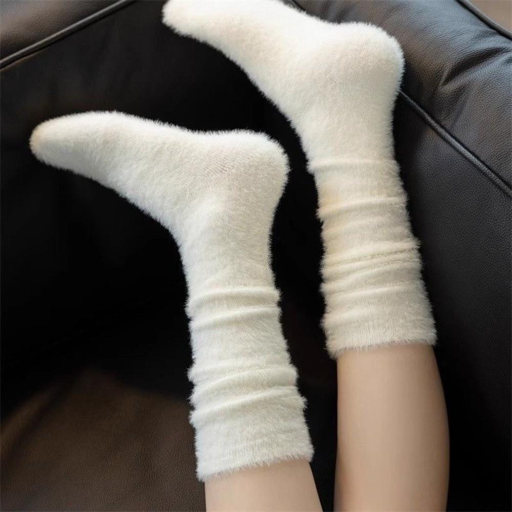 Mink Velvet Mid-tube Socks Thick Hosiery New Leg Warmers Autumn and Winter