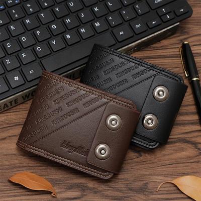 Cross-Border Men's Short Wallet with Multi-Card Slots, Dual Magnetic Buckle, and Dollar Money Clip