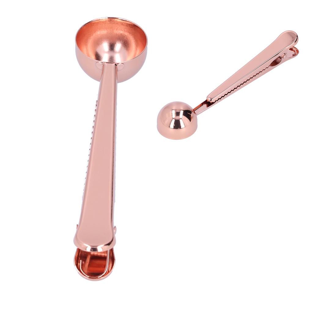 2 in 1 Multifunction Coffee Scoop with Bag Clip 430 Stainless Steel Coffee Measuring Spoon