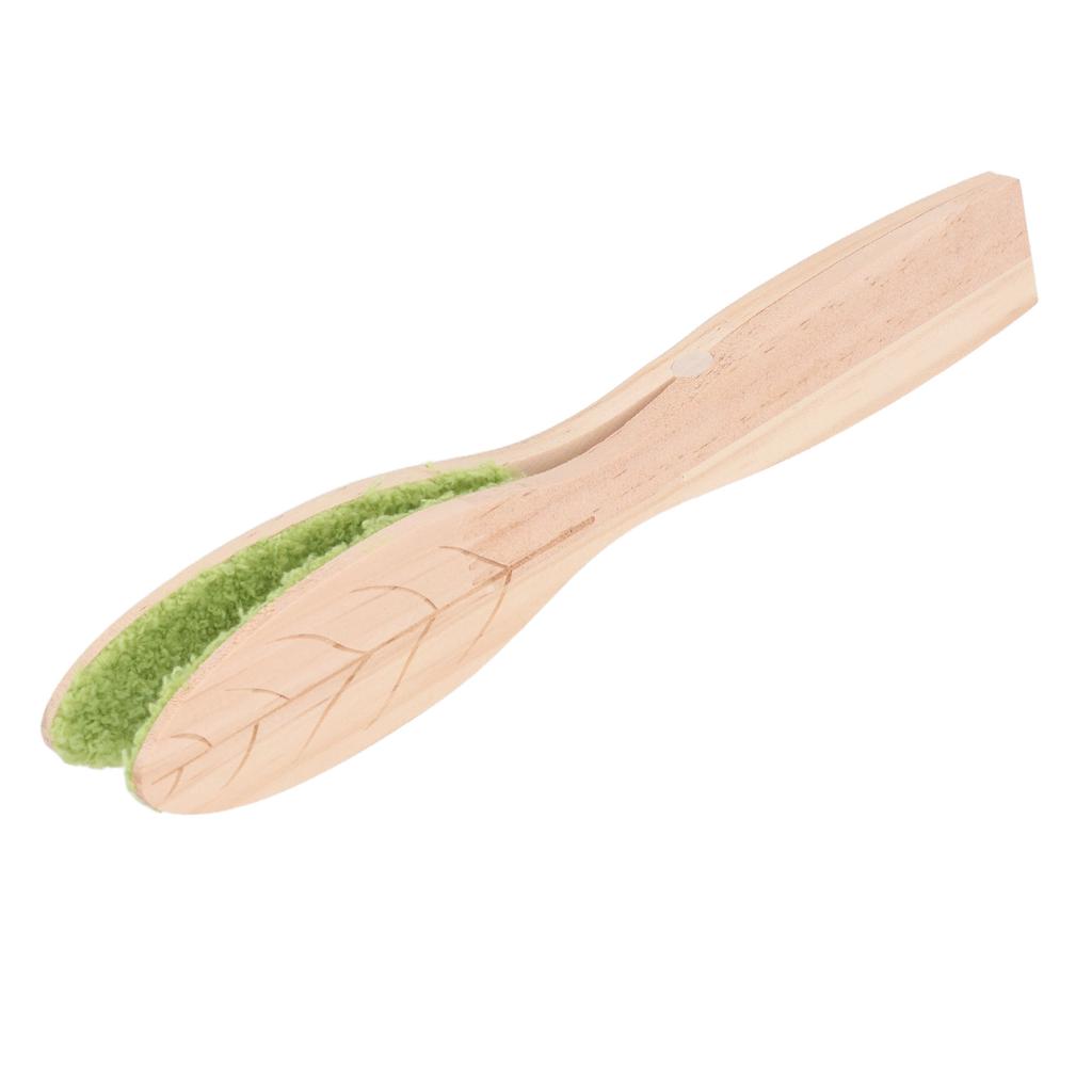 Portable Leaf Cleaning Tongs Wood Handle Fiber Cloth Cleaning Tool for Indoor Courtyard Plant Leaves
