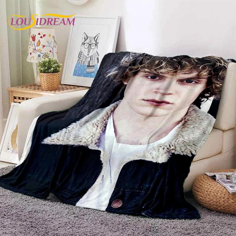 Latest Cute Evan Peters TV Actor Soft Flannel Blankets,Throw Blanket Comfortable Blanket for Picnic Beds Sofa Home Bedroom 013