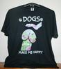 DOGS MAKE ME HAPPY T-Shirt, X-Large In Black