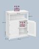 VASAGLE Wooden Bathroom Floor Cabinet Storage Organiser Rack, Kitchen Cupboard Free Standing, with Double Shutter Doors, White
