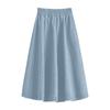 Women's Loose Medium Length Denim Skirt Casual High Waist Skirt
