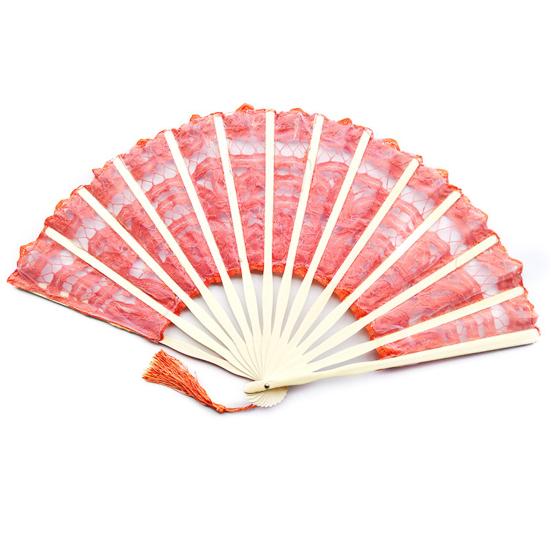 27 cm čipkovaný skladací ventilátor so strapcom Vintage svadobné tanečné vystúpenie Fotorekvizity Prenosné letné ručné ventilátorové párty potreby Darček