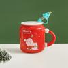 Tasse à boire en forme d'élan de Noël, tasse créative rouge pour personnes âgées, tasse en céramique avec chapeau de Noël haut de gamme, mignonne
