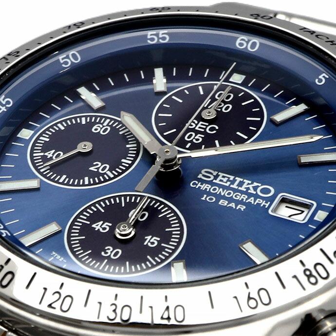 SEIKO SELECTION Orologio Cronografo da Uomo SBTQ071 – Quadrante Blu Profondo, Acciaio Inossidabile, Quarzo Giapponese, Datario, Resistente all'Acqua 100M