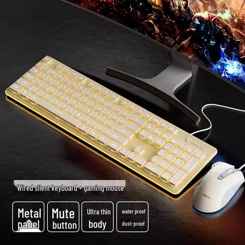 Wolfwalker Silent Wireless Keyboard & Mouse Set - Wired for Comfortable Typing & Gaming, Ideal for Office Use.