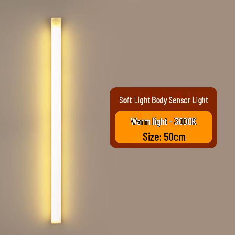 USB Rechargeable LED Motion Sensor Light Strip for Cabinets, Wardrobes, and Aisles
