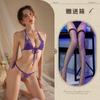 New sexy three-point erotic underwear free bikini open crotch temptation large size women's suit