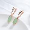 Kienl New Simple  Rose Gold Color Long Earring For Women Luxury Green Natural Zircon Drop Earring High Quality Daily Jewelry