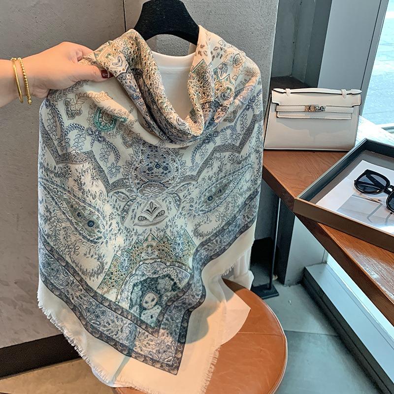 Classic Printed Large Scarf Women S Versatile Sun Protection Neck Scarf