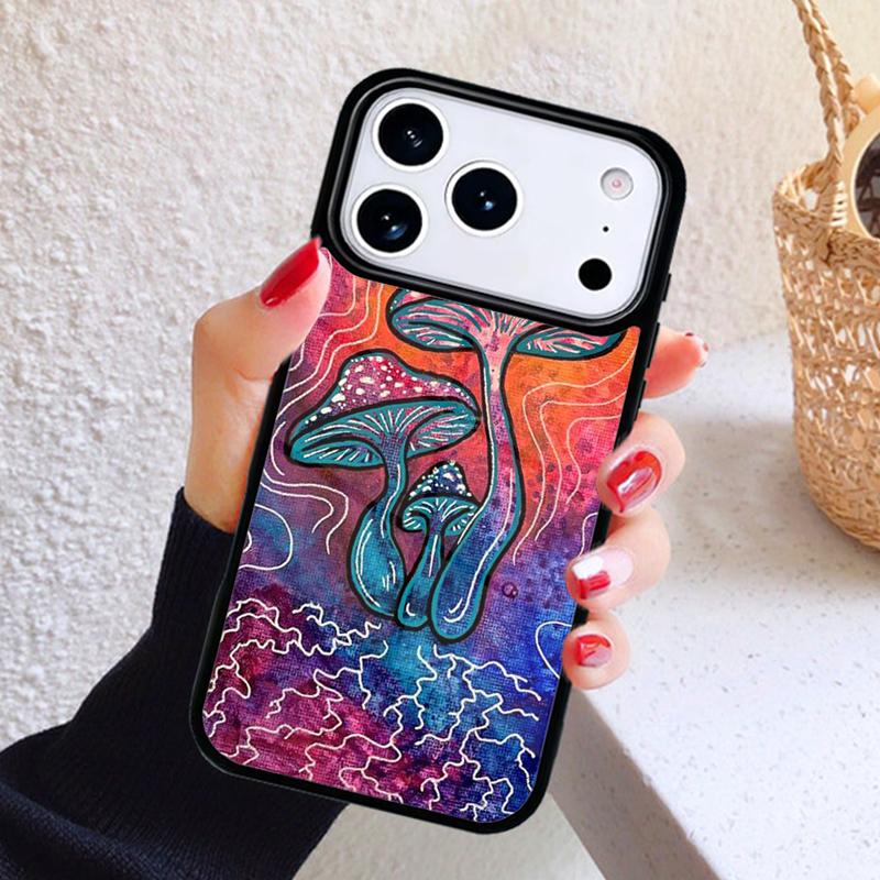 Trippy Psychedelic Mushrooms Collage Phone Case For iPhone 17 Air 16 15 14 13 12 11 Pro Max Plus