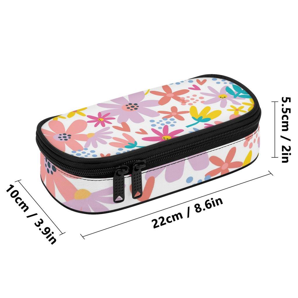Pencil Bag Casual Strong Polyester Fabric Smooth Zipper with Main Compartment Mesh Pocket and Pen Slots for Everyday Study