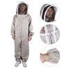 Hooded Beekeeper Suit, Protective Clothing with Removable Fencing Veil, Breathable, Double  , Elastic Cuff for Beekeeping, Suitable Height