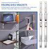 2pcs Stainless Steel Folding Brackets Heavy Duty Support For Shelf Storage Wall Board Mounting Bracket Desk Microwave Oven Use
