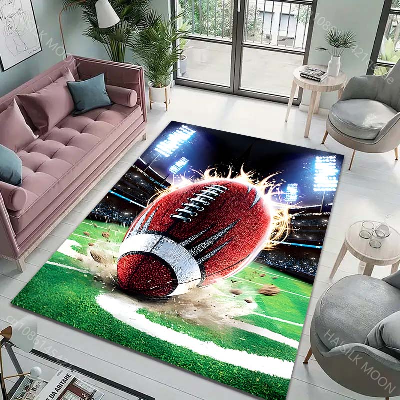 Multi Size Creative Rugby Printing Carpet for Living Room Bedroom Bathroom Mat Creative Doormat Sofa Home Decor Luxury Gifts