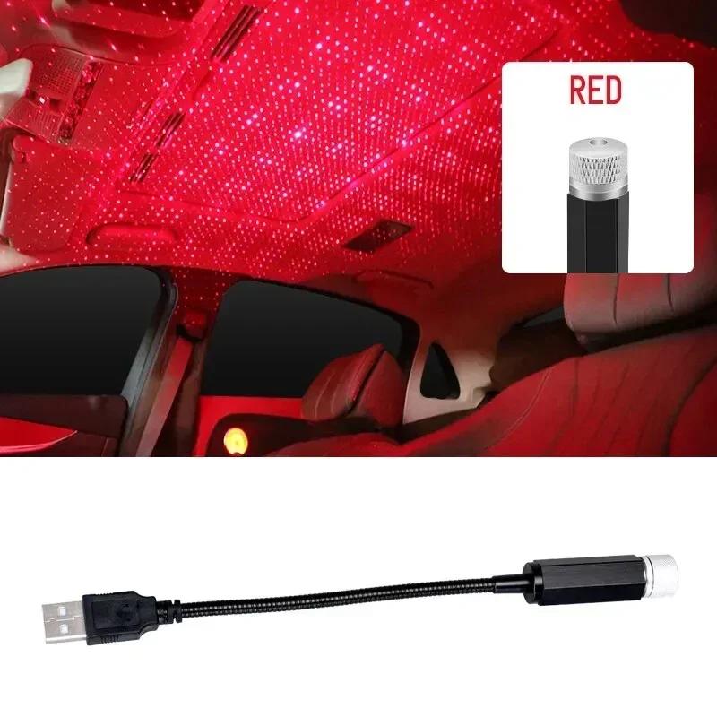 LED Car Roof Star Night Light Projector Atmosphere Galaxy Lamp USB Decorative Adjustable for Auto Roof Room Ceiling Decoration