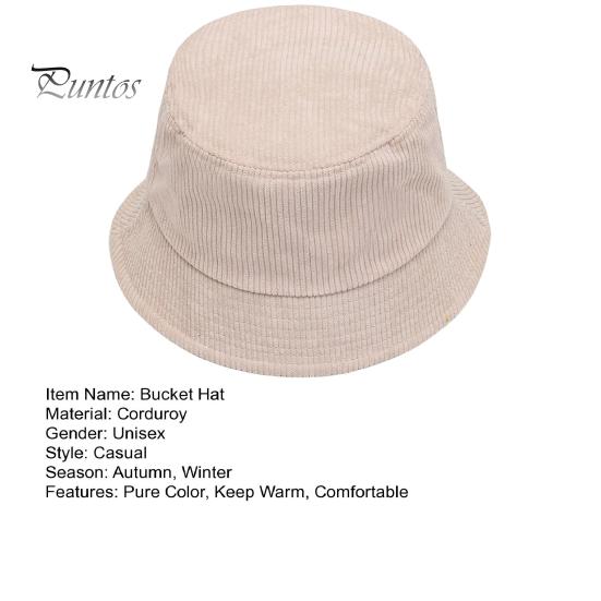 Sombrero de Pescador Cubo Plegable Liso Perfil Bajo Color Sólido Casual Mantener Caliente Hombre Pana Invierno Térmico Hombres Mujeres Gorra para Exterior Adultos