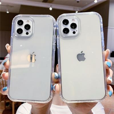 Funda transparente a prueba de golpes para iPhone 11, 12 Pro Max, XR, XS Max, X, 8 Plus, 13 Pro Max, 14 Pro Max, carcasa trasera de TPU de silicona suave transparente