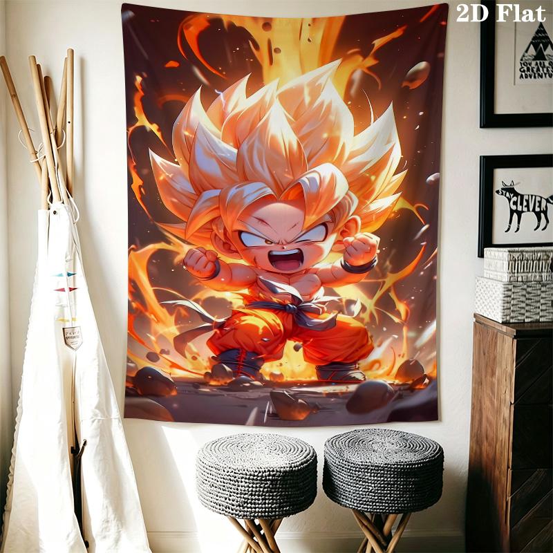 Son Goku Wall Tapestry Aesthetic Wall Hanging Printed Fabric Blanket Decorative Tapestries For Bedroom Living Room Home Decor