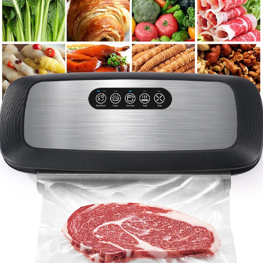 130W Fully Automatic Food Vacuum Sealer Machine For Food Saver Wet&Dry Electric Vacuum Sealer Packaging Machine +10PCS Bags