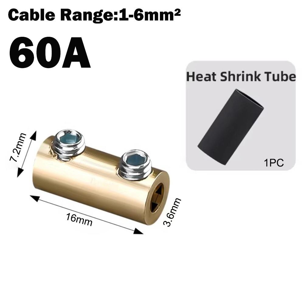 High Current High Power Splitter With Heat Shrink Tubing Wire Connector Terminal Blocks
