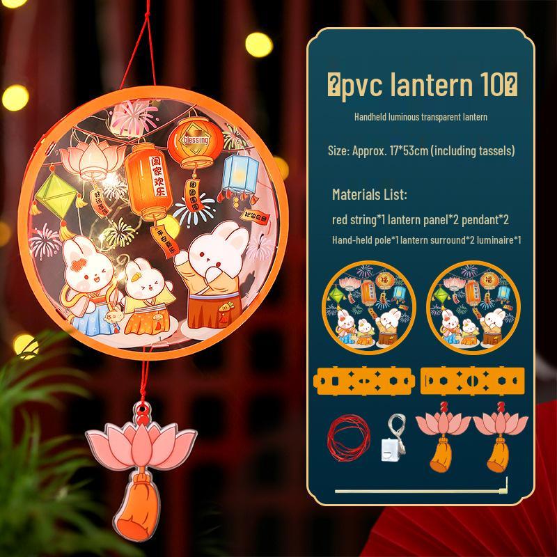 DIY Mid-Autumn Festival Glowing Lantern Kits for Kids - Ancient Style with Rabbit & Flower Designs