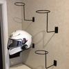 1Pc Black White Motorcycle Helmet Holder Hanger Rack Wall Mounted Hook For Coats Hats Caps Helmet Rack Black Steel Accessories