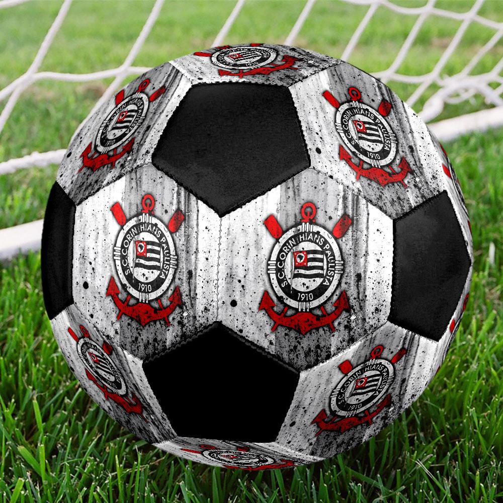 Corinthians Size 5 Soccer Ball, Machine-Stitched PVC, Durable & High Bounce, All Ages Fit, Fan Merchandise, Matches & Outdoor Use.