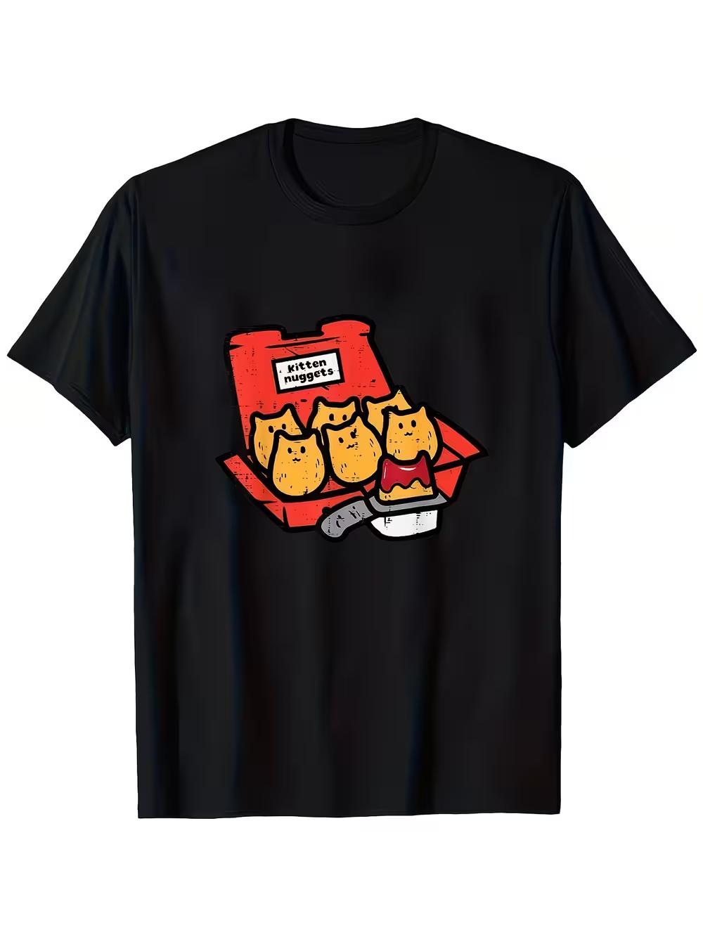 

Kitten Nuggets Cute Fast Food Cat Food Enthusiast T-Shirt for Boys And Girls XXXXL