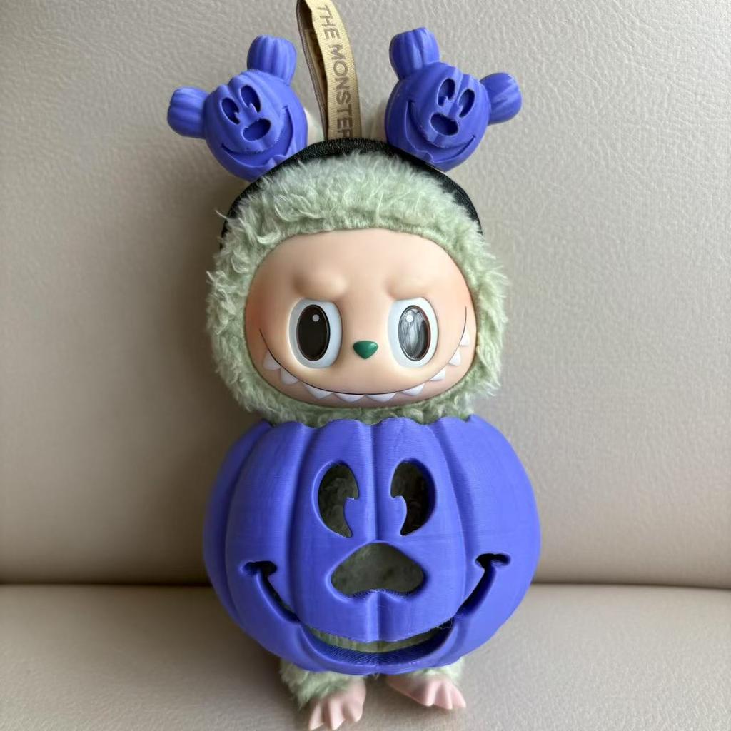Clothes for Labubu Halloween Gradient Colorful Pumpkin Outfit Set for 1.0 3.0 Generation Figure Collectible Decor Labubu Cosplay