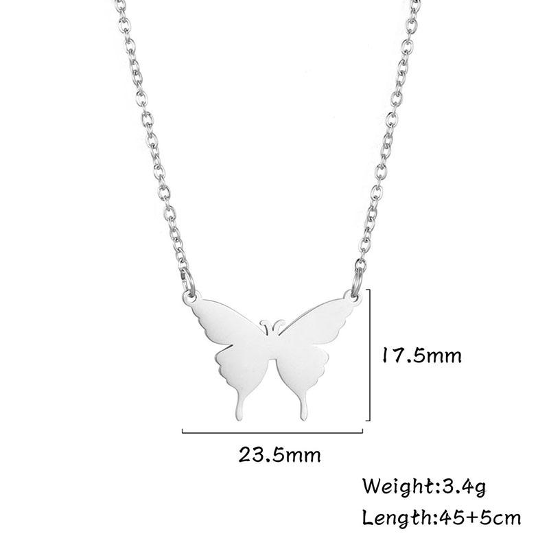 

Teamer Delicate Sweet Butterfly Pendant Necklace for Women Girls Stainless Steel Fashion Choker Jewelry Valentine s Day Gift 45-50cm