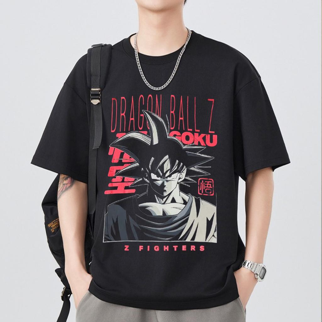 T-shirt in Cotone a Maniche Corte con Stampa Dragon Ball Z Son Goku Vegeta Unisex Abbigliamento Donna Harajuku Yk Tee Vintage Casual Tee Top