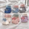 Cute Little Fish Gloves Winter Warm Baby Half Finger Cartoon Boy Minute Hand Knitted Color Blocking Gloves
