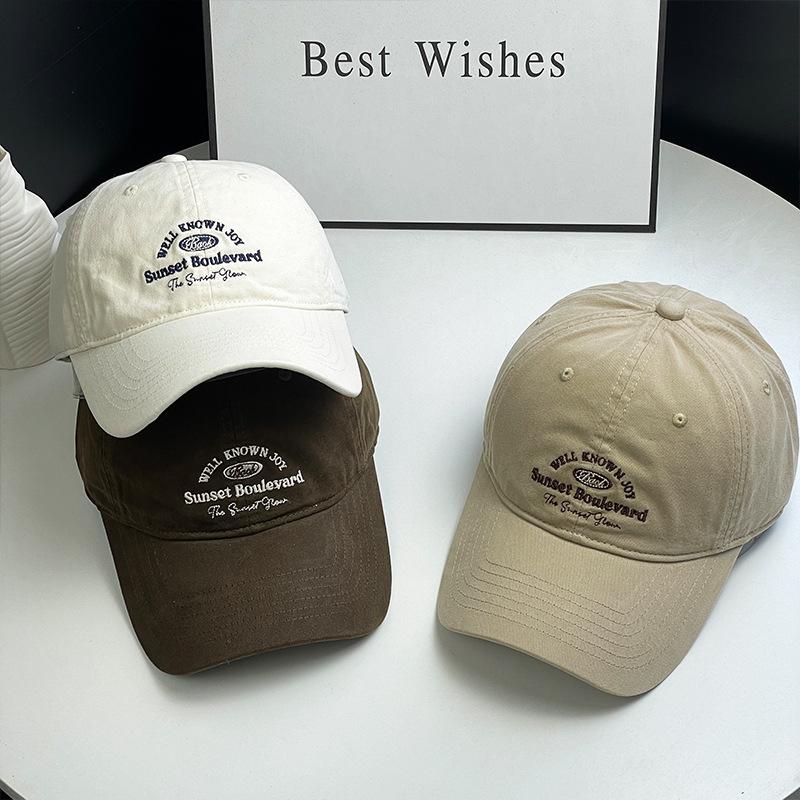 2025 Spring Summer Letter Embroidery Soft Top Baseball Cap Outdoor Sun Hat Men's Peaked Cap